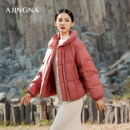 【积分兑换】阿菁娜短款廓形优雅经典羽绒服A28D216035 商品图1