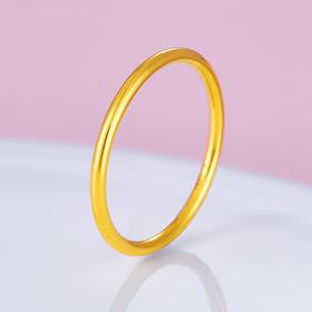 【限时克减150元】足金999 #条戒#亮面#固口戒指(足金999字印)5G黄金三生三世光圈戒素圈戒细戒线戒空心圈戒(5GJZ00265)（预售产品下单后不退款不退货不换货不补差