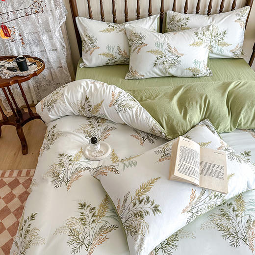 「72小时发货」【享受裸感睡眠】钱皇床品四件套 春意盎然/春风十里 贴肤柔软 时尚印花 活性印染清新雅致 商品图3