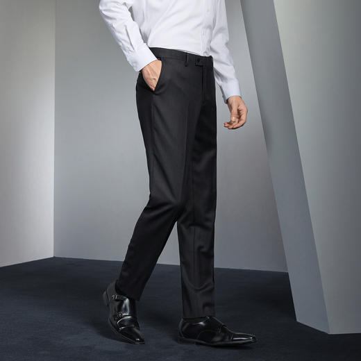【含羊毛】柒牌男士西裤秋冬新款商务休闲顺滑垂感直筒长裤子	126H70100 商品图1