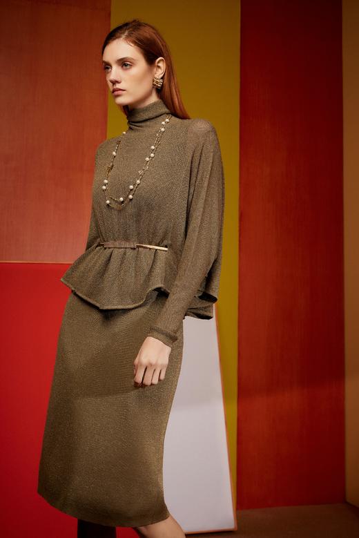 SAFICOO【初醒】系列 优雅气质 遮肉显瘦 带腰带中长款连衣裙 商品图1