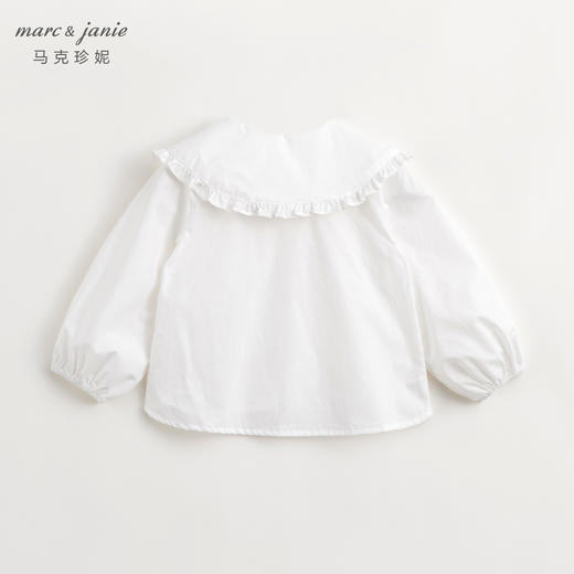 马克珍妮女童花边翻领百搭衬衫儿童纯棉衬衣春装新款上衣240111 商品图2