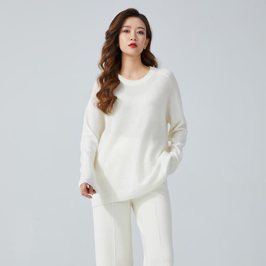 东黎 • 山羊绒女士秋冬圆领百搭简约套头衫 3565 商品图3