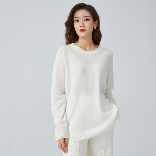 东黎 • 山羊绒女士秋冬圆领百搭简约套头衫 3565 商品图0