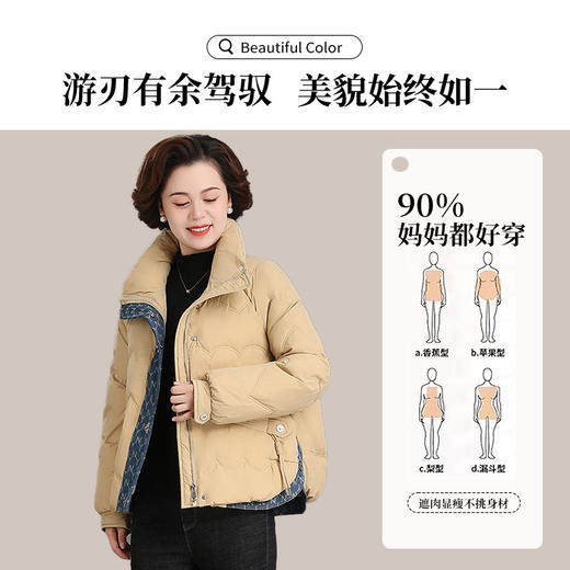 中年妈妈冬装羽绒服时尚宽松棉衣外套（货号 ML1663） 商品图2