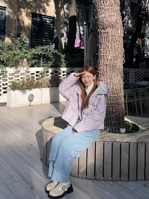 撞色里布鹅绒连帽面包服 商品图1