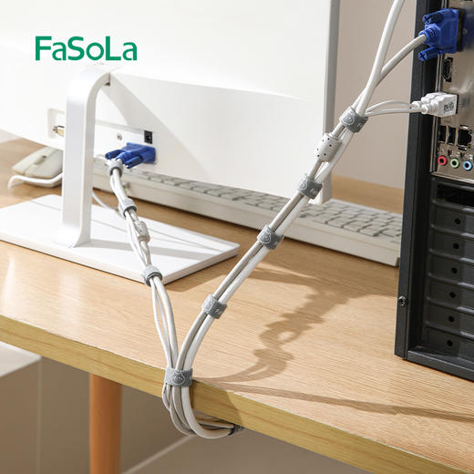 FaSoLa可手撕卡通扎带数据线收纳神器魔术贴扎带理线器电脑束线带桌面电线走线固定绑带 商品图9