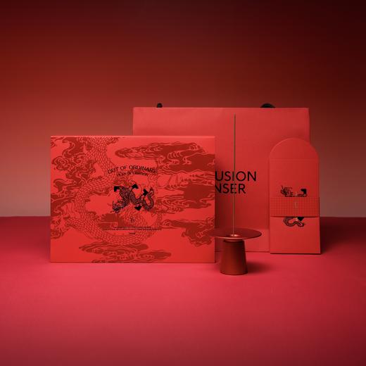 沏派TPYE · 双龙牡丹纹香座礼盒 · 焰红香插香座线香底座家用新中式香器 商品图0