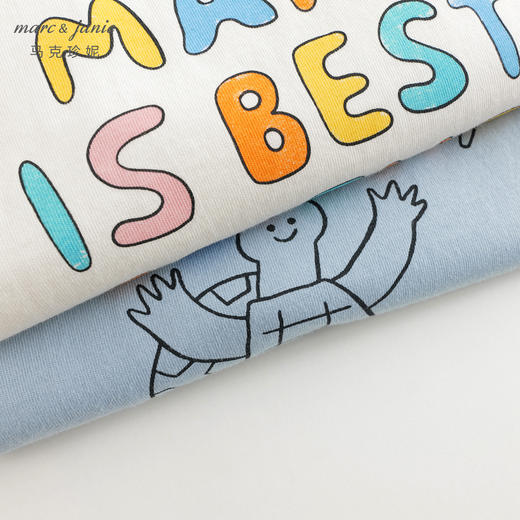 马克珍妮男童趣味涂鸦宽松T恤儿童纯棉上衣2024年春装新款240020 商品图3