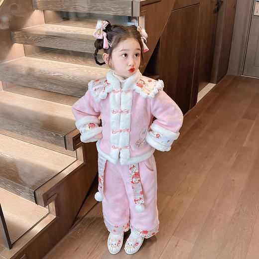 汉服女童秋冬款唐装红色拜年服，儿童新年服中国风女孩喜庆唐装PJX-DDG2333 商品图2