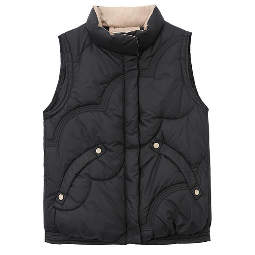 HC D0486立领坎肩加厚保暖黑色棉马甲 商品图4