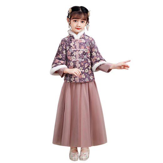 女童中国风唐装，拜年服冬季套装QCS-1221 商品图4