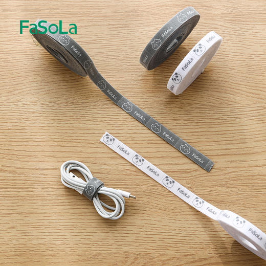 FaSoLa可手撕卡通扎带数据线收纳神器魔术贴扎带理线器电脑束线带桌面电线走线固定绑带 商品图8