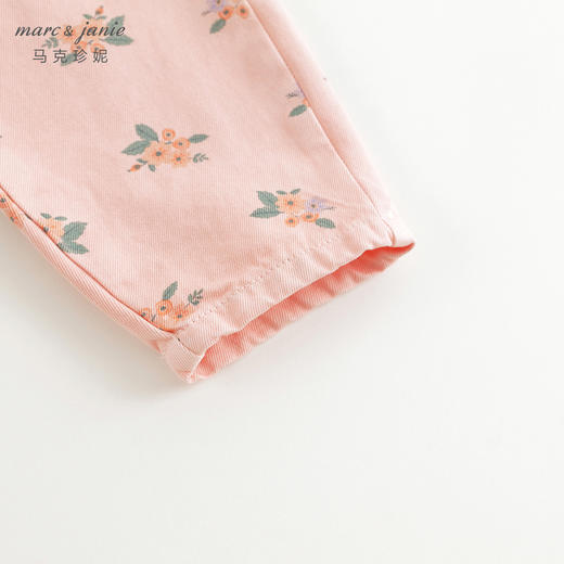 马克珍妮女童花边腰满底绣花牛仔裤 儿童纯棉裤子春装新款240062 商品图4