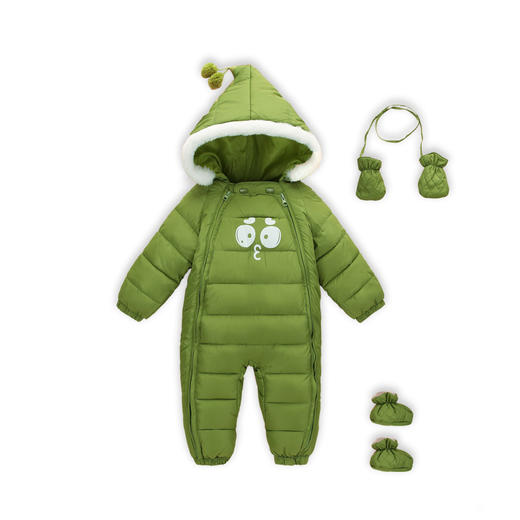 【赠手脚套】蓓哆熊秋冬新品加厚保暖婴儿连体衣 宝宝哈衣爬服 商品图4