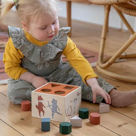 Sebra 木质几何积木盒 抓握形状认知益智早教玩具 1岁+ 商品图2
