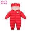 【时尚百搭】冬季新款连帽耳朵毛绒里衬加厚保暖宝宝连体衣婴幼儿爬服 商品缩略图2