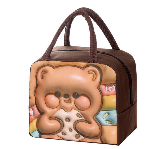 【萌宠造型！可爱实用】3D卡通便当包儿童手提保温包，牛津布可爱卡通午餐袋学生饭盒包，加大容量 携带方便 保温保鲜 商品图10