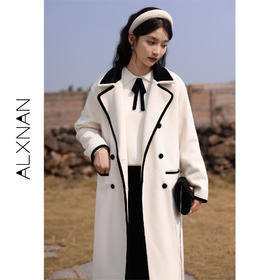 鹿向南 法式小香风单面毛呢外套女2023年新款秋冬季西装式呢大衣