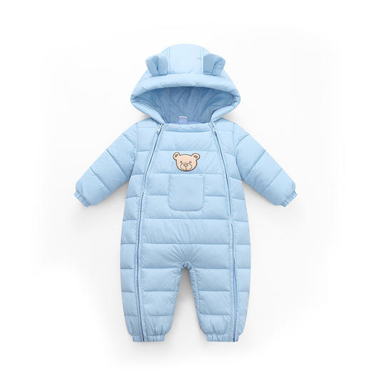 秋冬新款可爱卡通刺绣连帽耳朵款婴儿连体衣爬服 商品图6