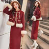 冬装新款，过年气质复古红羽绒套装白鸭绒真狐狸毛HR-YJLY9030 商品缩略图2