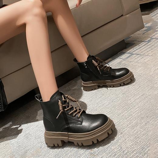 优选丨ZHR平底短靴女 英伦风时尚复古靴子ins厚底圆头马丁靴   商品图2