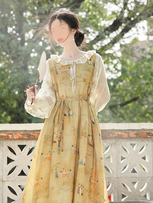 裁缝学苑AS158 中式改良版汉服假两件收腰连衣裙纸样裙子女装打版 商品图3