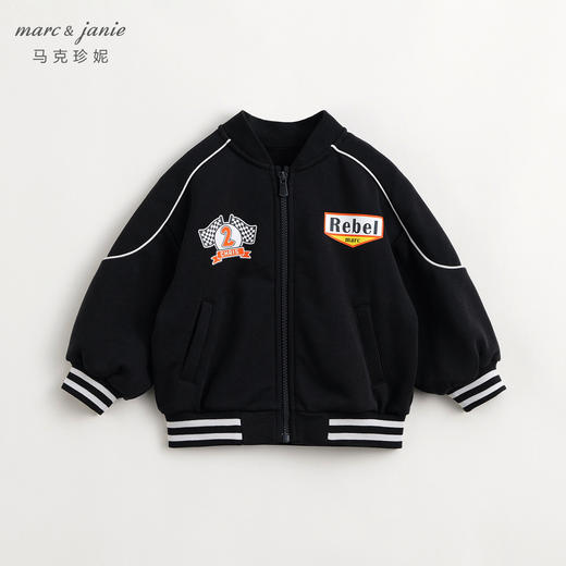 马克珍妮男童超舒棉潮酷赛车棒球服 儿童时尚夹克外套春款240079 商品图1