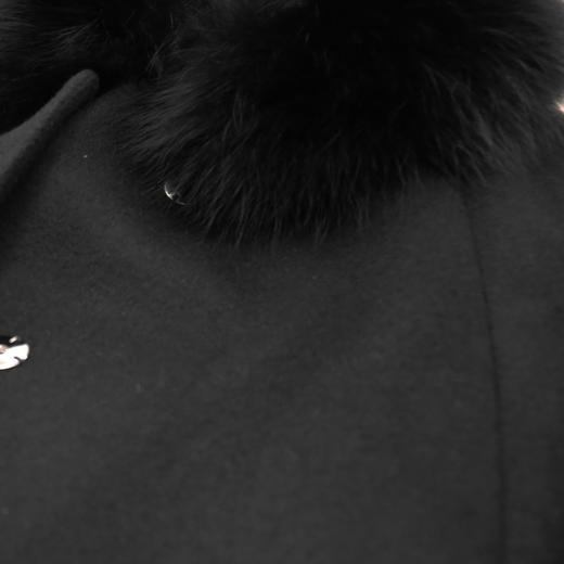 定制—复古风—毛领可脱卸优雅时尚长袖羊毛羊绒短款斗篷 1806009 商品图2