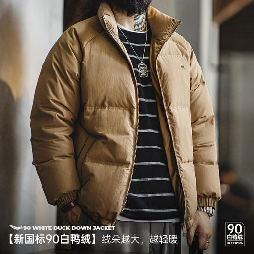 马登工装  美式休闲立领90白鸭绒羽绒服户外防风面包服保暖外套男冬 商品图4