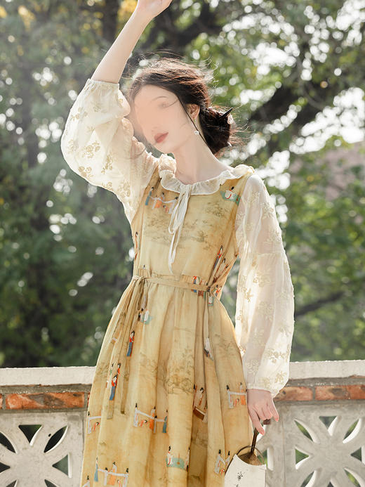 裁缝学苑AS158 中式改良版汉服假两件收腰连衣裙纸样裙子女装打版 商品图2