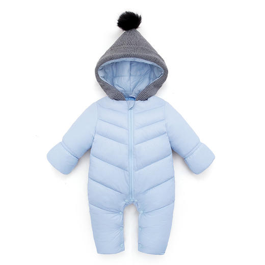 秋冬时尚新款纯色加厚保暖婴儿连体衣 棉衣爬服 宝宝哈衣 商品图8