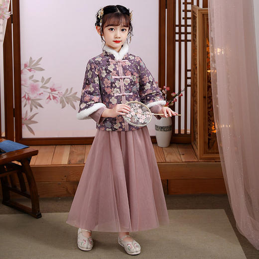 女童中国风唐装，拜年服冬季套装QCS-1221 商品图2