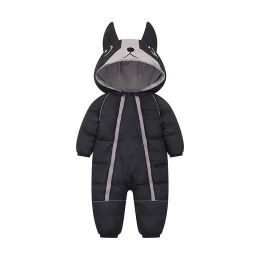 【萌动可爱】秋冬新款卡通刺绣造型连帽加厚保暖双拉链婴儿连体衣爬服 商品图6