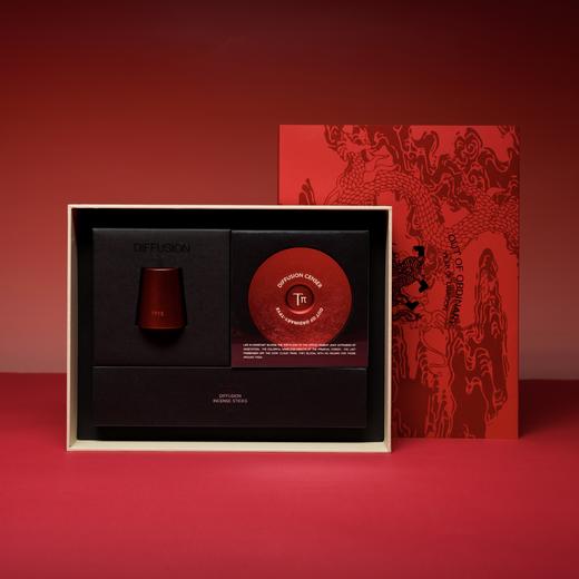 沏派TPYE · 双龙牡丹纹香座礼盒 · 焰红香插香座线香底座家用新中式香器 商品图1