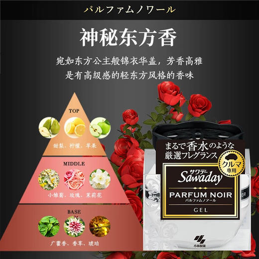 日本小林制药sawaday车载固体香膏香薰空气清新剂汽车香水芳香剂 商品图6