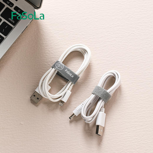 FaSoLa可手撕卡通扎带数据线收纳神器魔术贴扎带理线器电脑束线带桌面电线走线固定绑带 商品图1