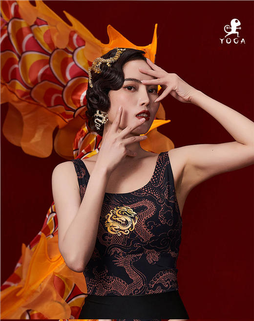 壁虎瑜伽【龙行天下-上衣】印花上衣（可拆卸胸垫）【2024年1月8日发货】 商品图0