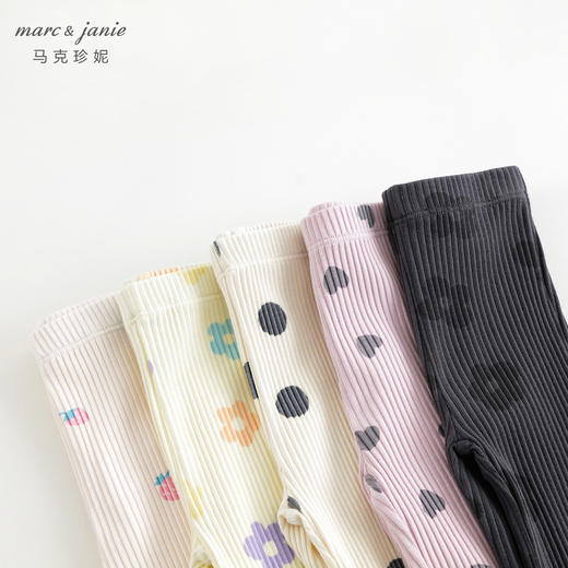 马克珍妮女童无感印花弹力打底裤 儿童喇叭裤春装新款裤子240119 商品图4