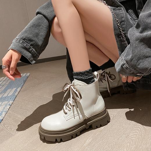 优选丨ZHR平底短靴女 英伦风时尚复古靴子ins厚底圆头马丁靴   商品图7