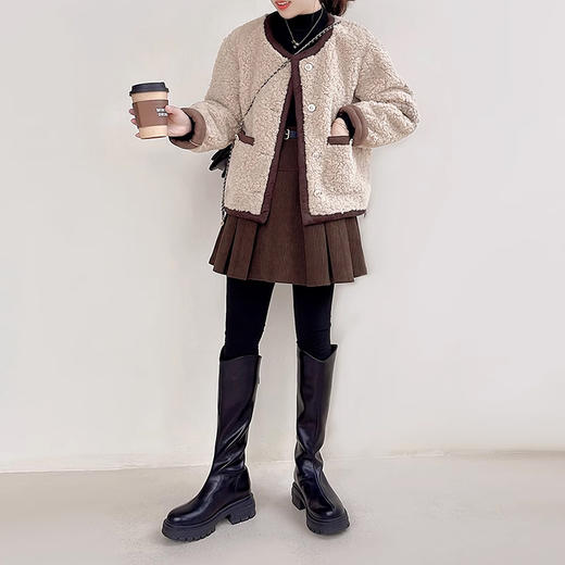 裁缝学苑AX152羊羔毛外套纸样女装短款皮毛一体上衣服装打版裁剪 商品图1