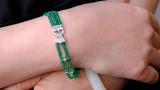 《颜如》祖母绿钻石手链 商品图3