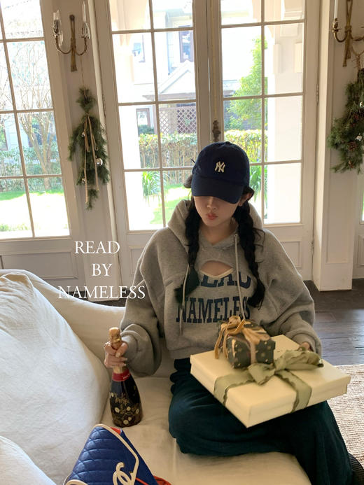 Read Nameless /RN品牌logo挖空灰色卫衣 商品图10