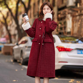 HR WZ231559气质时尚名媛小香风外套加厚保暖羽绒服