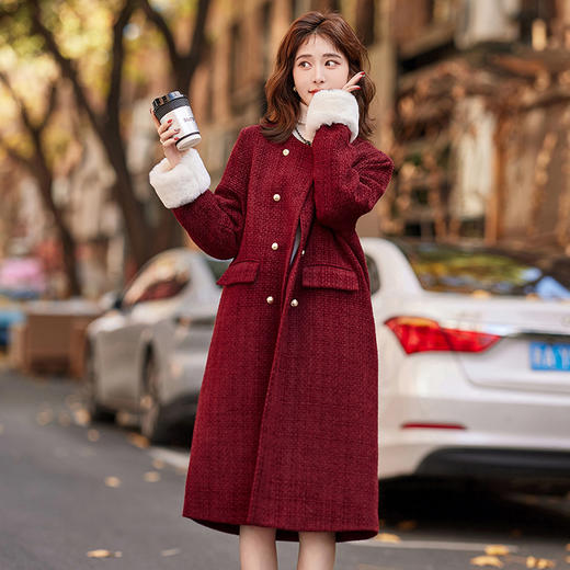 HR WZ231559气质时尚名媛小香风外套加厚保暖羽绒服 商品图0