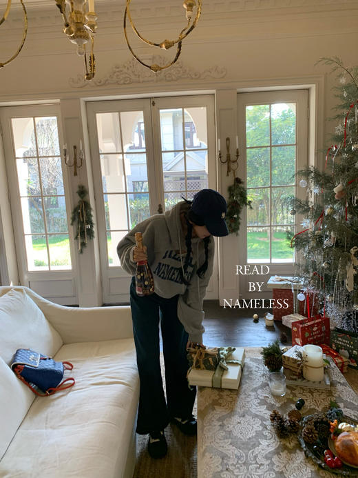 Read Nameless /RN品牌logo挖空灰色卫衣 商品图4