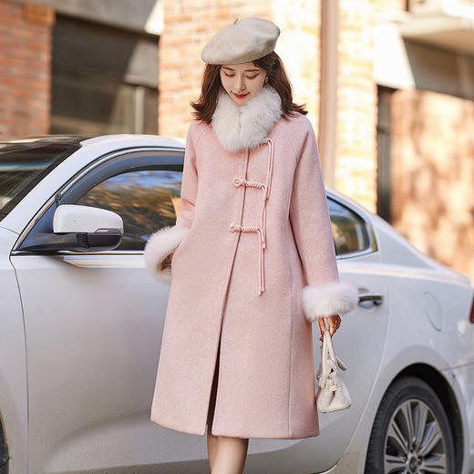 冬季中式风气质时尚加厚保暖毛领毛呢羽绒服跨年外套HR-WZ231519 商品图3