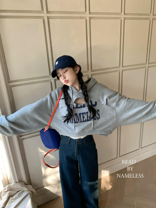 Read Nameless /RN品牌logo挖空灰色卫衣 商品图2