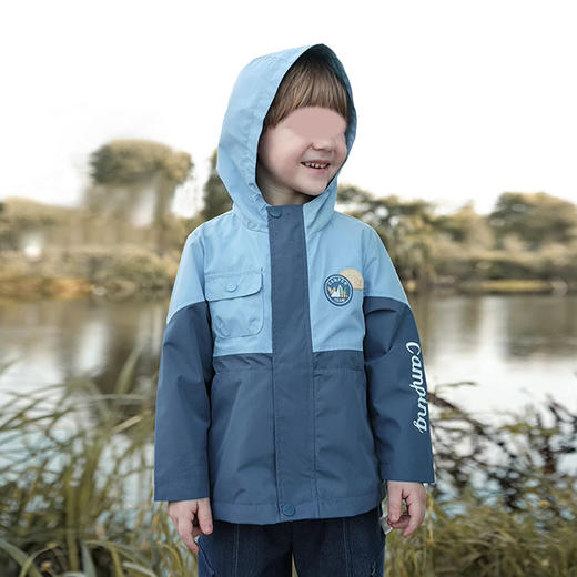 裁缝学苑TQ105 童装儿童加绒连帽冲锋衣纸样外套打版裁剪样板图 商品图5