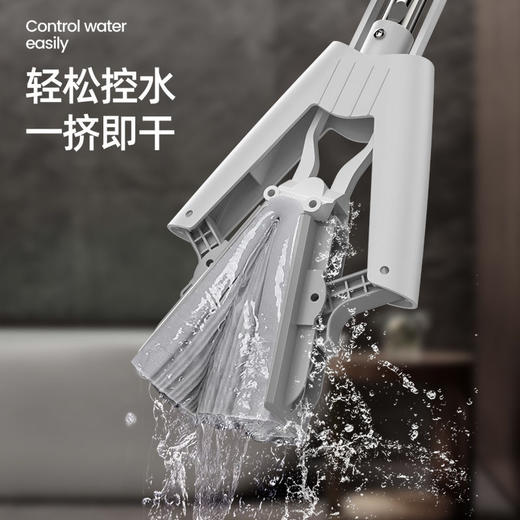 【海绵吸水拖把】家用懒人拖把免手洗可伸缩一拖即净 滚轮吸水挤水海绵对折挤水 商品图3